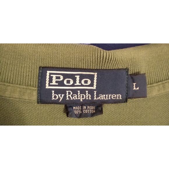 Polo Ralph Lauren Mens Shirt Olive Green SZ L | Classic Fit Cotton Preppy Y2K - Picture 4 of 5